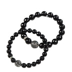 Natural Obsidian Bracelet Handmade Beaded Couple Crystal Jewelry
