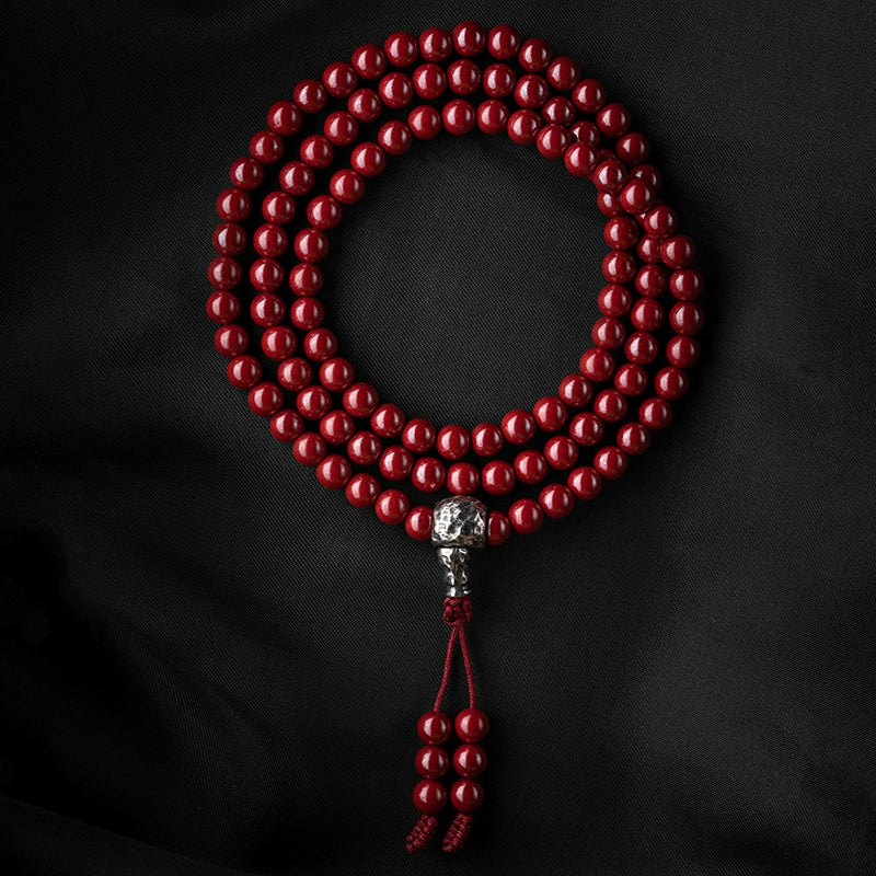 Buddha3bodhi 6mm Cinnabar 108 Bead Mala High-Quality Prayer Beads