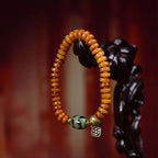 Tibetan Camel Bone Bracelet with Antique Copper Clasp & Agate Dzi Beads – Traditional Tibetan Handcrafted Bracelet