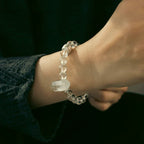 Clear Quartz Single-Strand Bracelet Calming Crystal Couple Jewelry