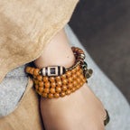 Vintage Multi-Layer Bodhi Seed & Dzi Bead Unisex Bracelet · Buddhist Mala Jewelry