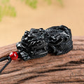 Natural A-Grade Black Jadeite Pixiu Wealth Attraction Pendant for Men and Women