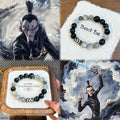 Nezha Series Bracelet Natural Gray Moonstone & Blue Tiger’s Eye Bracelet for Men