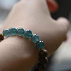 Vietnamese Agarwood Blue Jadeite Bead Bracelet for Women