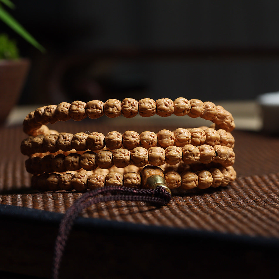 Premium Tibetan Buddha Hand Rudraksha Bodhi 108 Mala – Unisex Bracelet