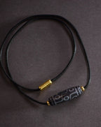 Tibetan Nine-Eyed Beads Pendant Unisex Dzi Beads Necklace