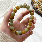 Natural Bodhi Bracelet with Burger-Shaped Beads (Multiple Colors Available)