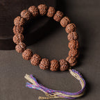 Premium Natural Rudraksha Double Dragon Pattern Bracelet Prayer Bracelet