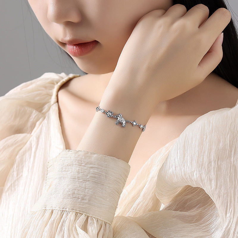 Year of the Horse Fortune Bracelet, S925 Silver Horse Design Jewelry