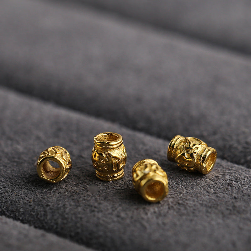 S925 Silver, Six-character Mantra Silver Gold-plated DIY Handmade Jewelry Bracelet Accessories
