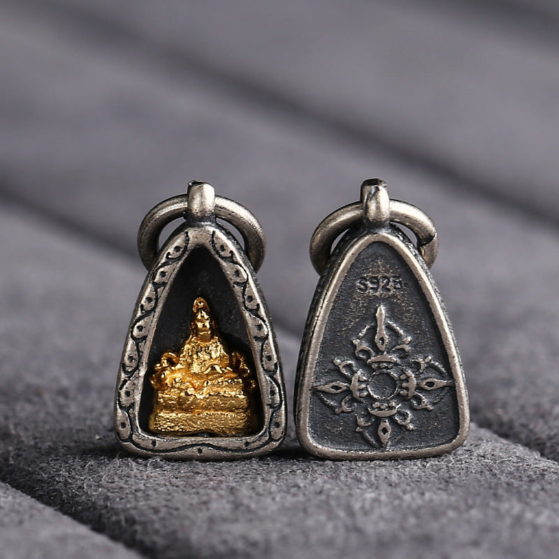 S925 Silver Four Buddhas Silver Gold Plated DIY Jewelry Accessories