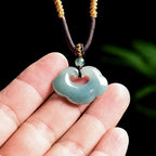 Natural Ice Blue Jadeite Ruyi Pendant – Genuine A-Grade Blue Water Jade for Protection, Blessings & Good Fortune