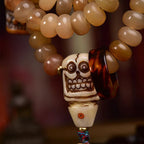 Tibetan Sheep Horn 108 Mala Beads – Traditional Tibetan Buddhist Prayer Necklace