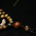 Argentine Aged Green Sandalwood Double Wrap Round Bead Bracelet for Women 8mm