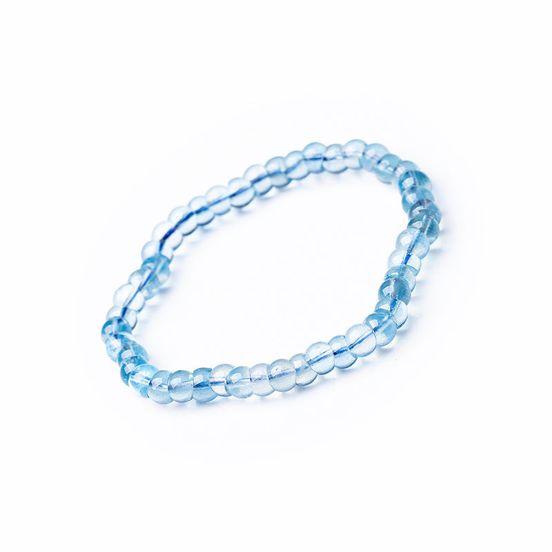 Tibetan Angled Cut Natural White Crystal, Pearl, Moonstone & Aquamarine Bracelet