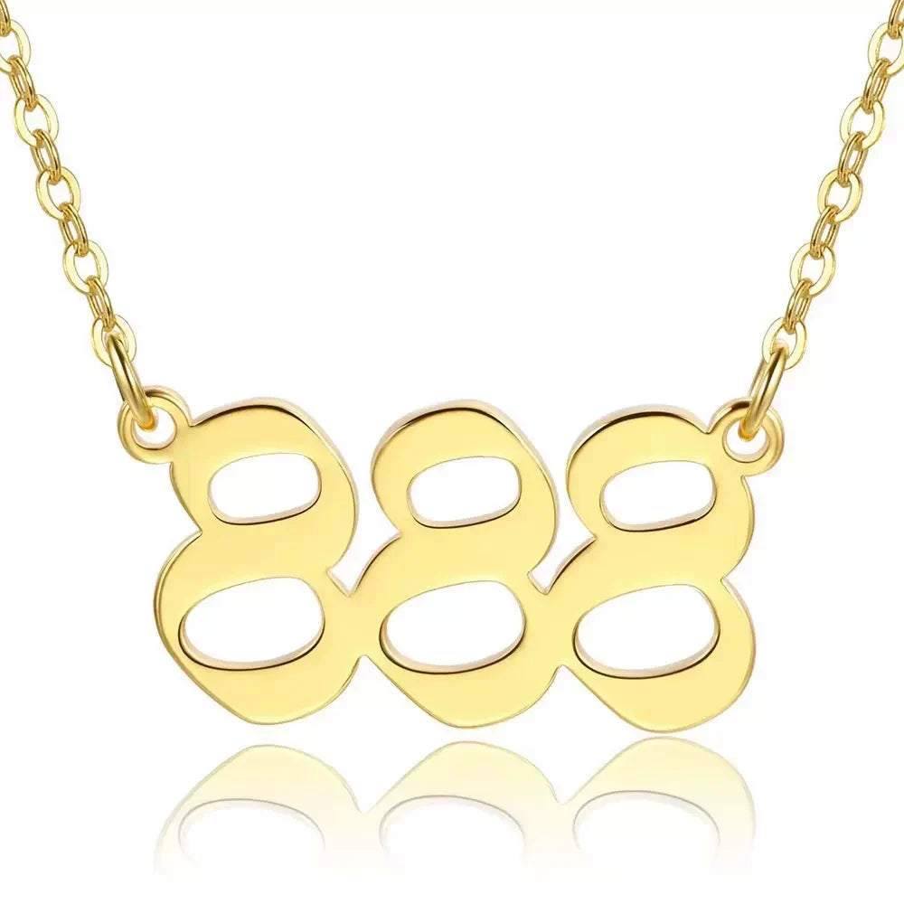 Angel Number Zircon Gold-Plated Necklace – Handmade & Radiantly Divine