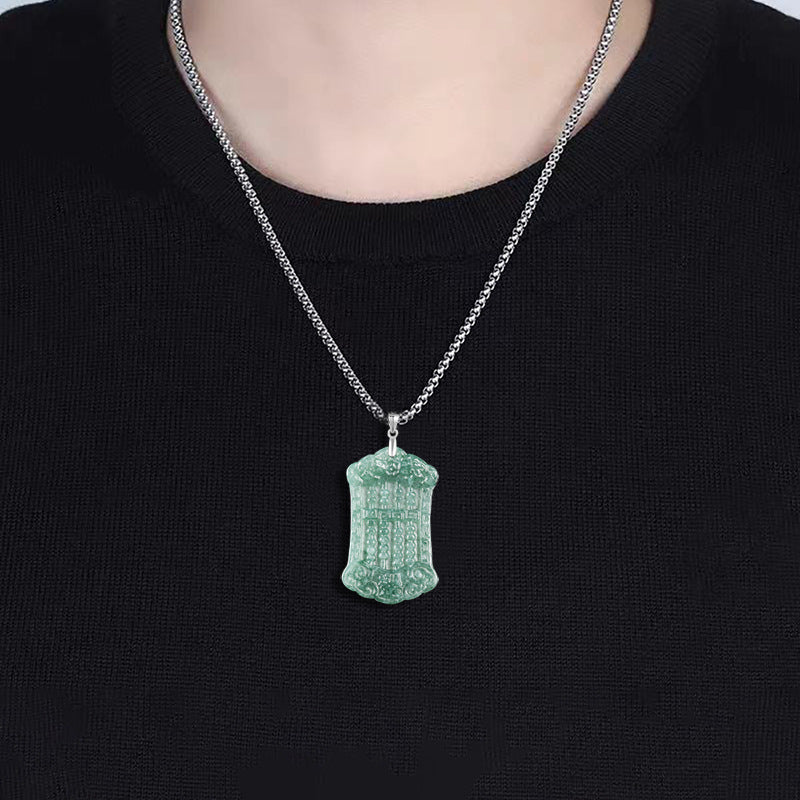 Ice Blue Jadeite Abacus Pendant – A-Grade Blue Water Jade Wealth Pendant for Women