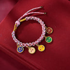 Tibetan Five Wealth Gods Colorful Handmade Braided Bracelet for Abundance