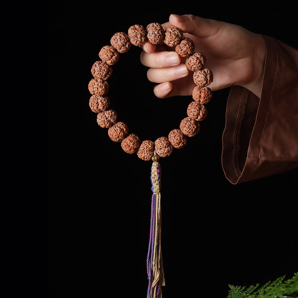 Premium Natural Rudraksha Double Dragon Pattern Bracelet Prayer Bracelet