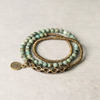 Turquoise Multi-circle Bracelet Handmade Copper Ornaments Energy Bracelet for Men and Women
