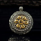 Natural A-Grade Jadeite "One Thought" Tibetan Silver Prayer Wheel Pendant – High Ice Jadeite with Vintage Silver Inlay