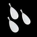 Natural Hetian White Jade Teardrop Pendant – Elegant Minimalist Jade Jewelry for Women