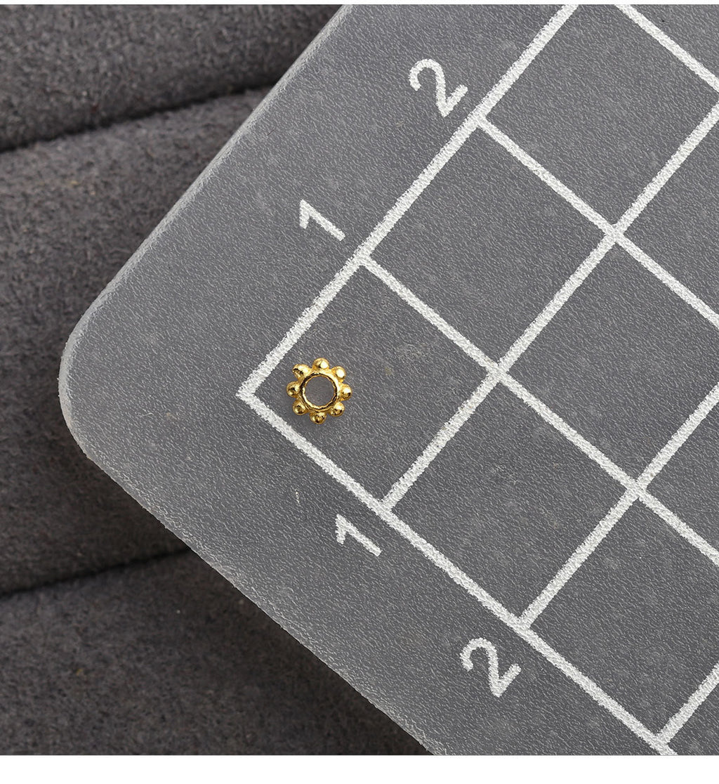S925 Silver, Spacer Gasket Silver-plated Ancient Gold DIY Bracelet Bead Snowflake Sheet Gear Spacer Jewelry Accessories