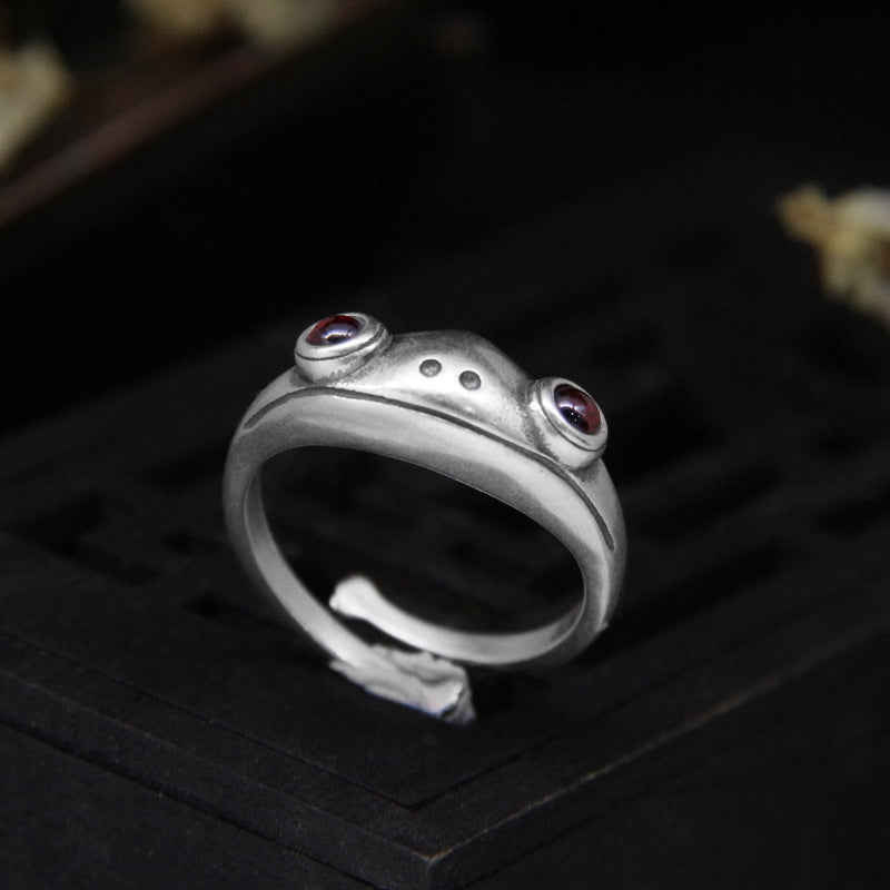 925 Sterling Silver Cute Little Frog Ring