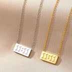 1111 Angel Number Sterling Silver Necklace 18K Clavicle Chain Necklace for Women