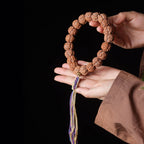 Premium Natural Rudraksha Double Dragon Pattern Bracelet Prayer Bracelet