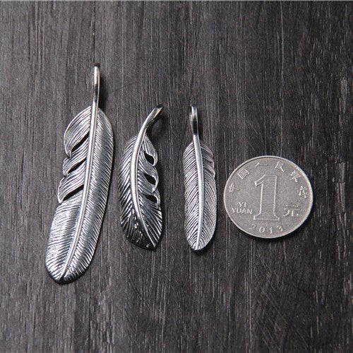925 Sterling Silver Feather Pendant
