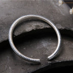 999 Pure Silver Open Cuff Bangle with Heart Sutra Design