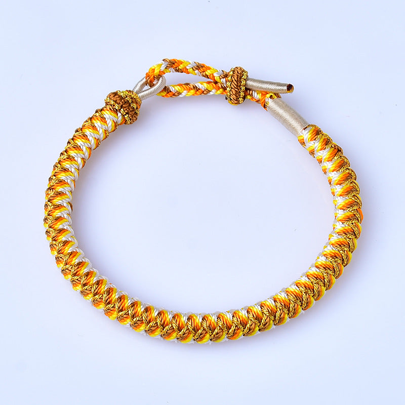 New Dragon Scale Braided Cord Bracelet with Peach Blossom Knot