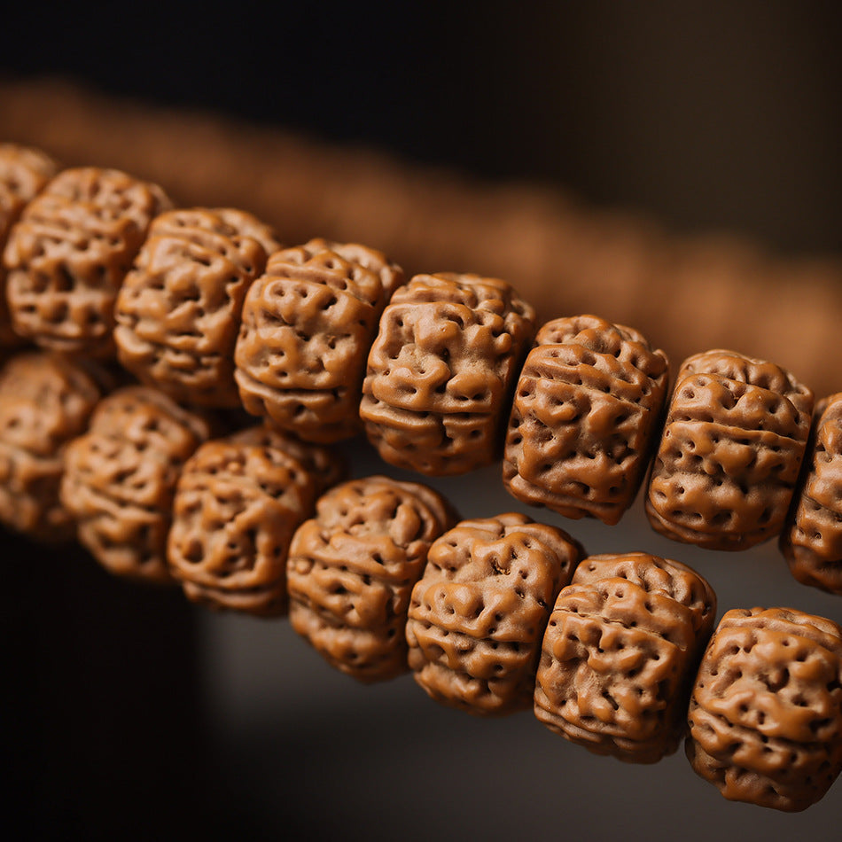 Tibetan Style Little Rudraksha 108 Mala Beads Bracelet