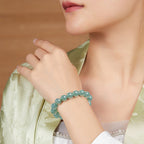Natural A-Grade Blue Water Jadeite Bead Bracelet – Ice-Type Jade Beads, 10mm, Spiritual Protection & Harmony