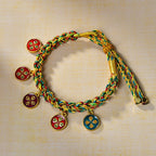 Tibetan Five Wealth Gods Blessing Bracelet – Handwoven with Green Tara Energy