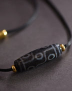Tibetan Nine-Eyed Beads Pendant Unisex Dzi Beads Necklace