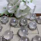 Natural Clear Quartz Charm with Silver Setting – DIY Jewelry Making Accessory