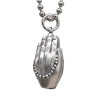Chanting sutras and praying for peace pendant, full silver S990, close your hands tightly and sincerely worship the body-protecting Buddha hand bead pendant.