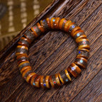 Tibetan Yak Bone Bracelet with Gemstone Inlays – Handcrafted Tibetan-Style Bracelet