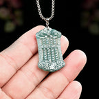 Ice Blue Jadeite Abacus Pendant – A-Grade Blue Water Jade Wealth Pendant for Women