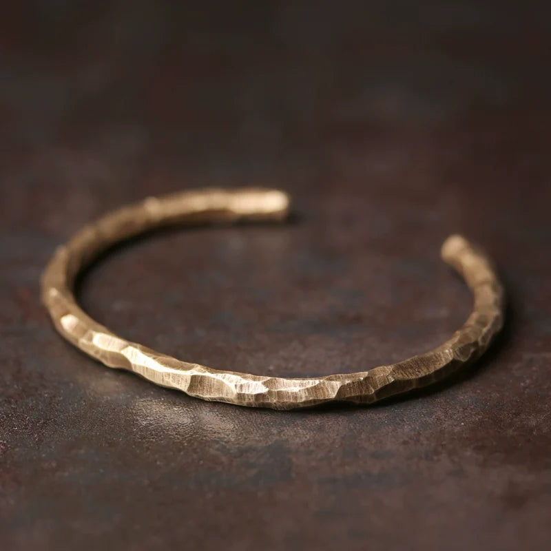 Tibetan Brass Cuff Bracelet Couple Jewelry with Sacred Design