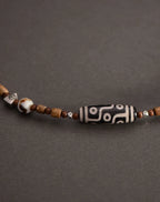 Charm Tibetan Dzi Beads Handcrafted Sandalwood Western-Style Pendant