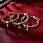 New Braided Tibetan Handwoven Bell Charm Bracelet for Protection