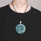 Natural Ice Blue Jadeite Double Dragon “Playing with the Pearl” Pendant – A-Grade Blue Water Jade Zodiac Dragon Talisman