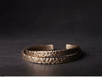 Tibetan Vintage Handmade Brass Cuff Bracelet Couple Jewelry for Spiritual Balance