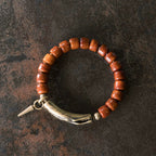 Tibetan Handmade Yak Bone Beaded Bracelet with Vintage Brass for Men and Women
