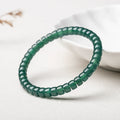 Natural Blue Water Jade Straight-Cut Bracelet - Exquisite Barrel Bead Single Strand for Women