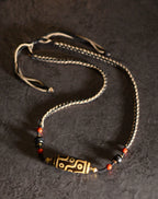Charm Dzi Beads Necklace Tibetan Hand-Woven Dzi Stone Beads