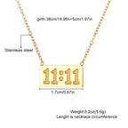 1111 Angel Number Sterling Silver Necklace 18K Clavicle Chain Necklace for Women
